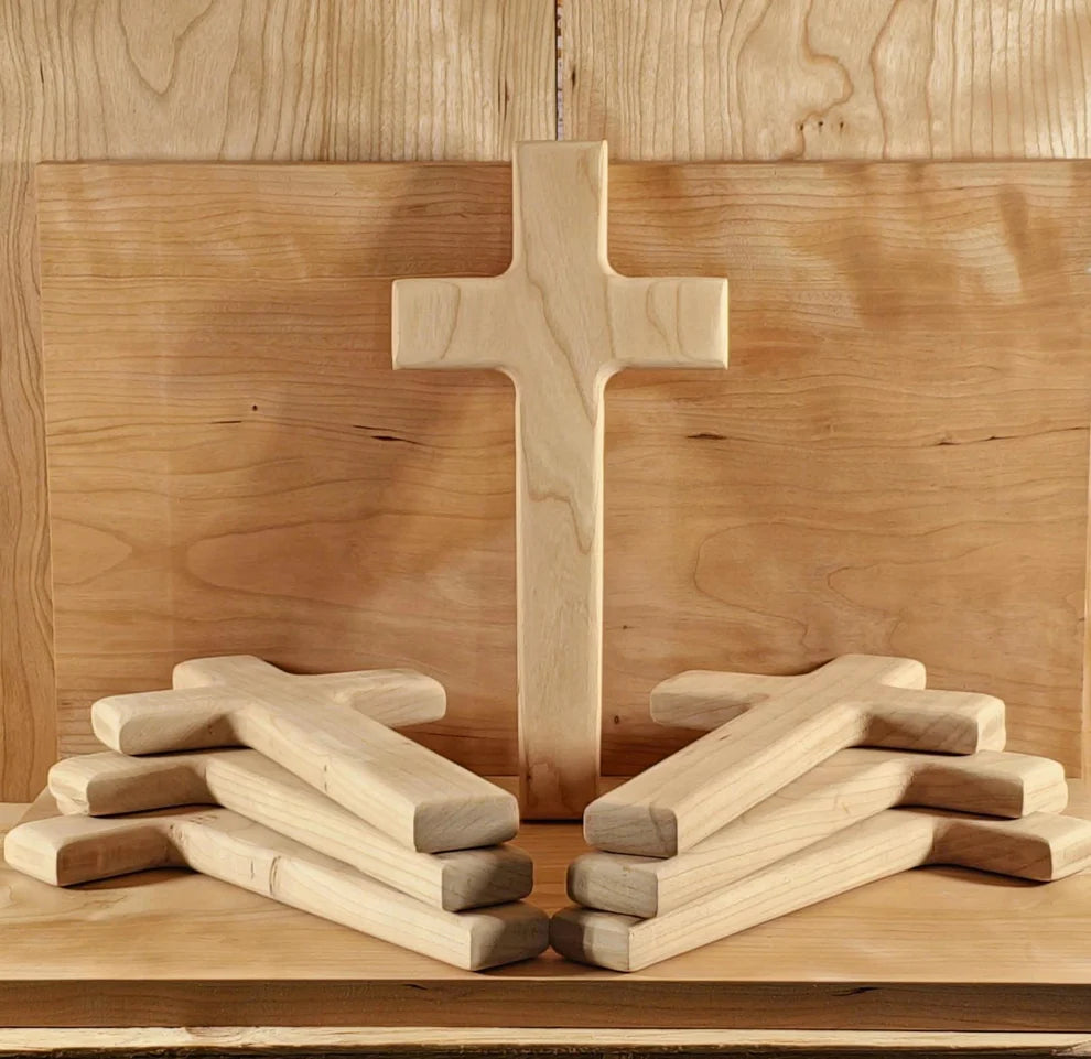 Standard Cherry Wood Cross, Sanded Finish