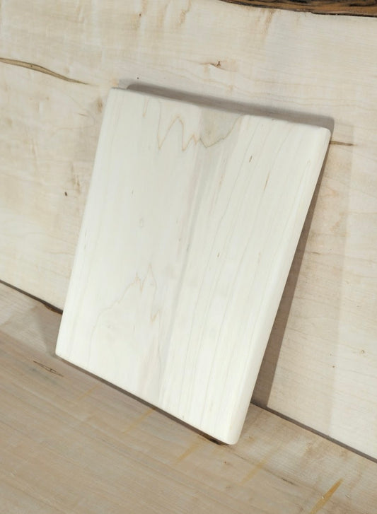 12" x 10" x 1" Maple Wood Cutting Board, Sanded finish