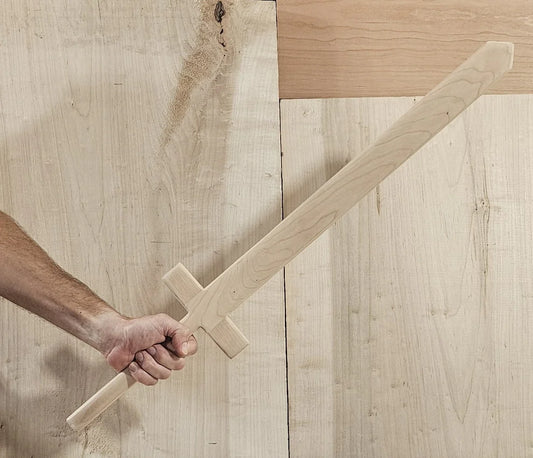 Cherry Wood Sword, Sanded Finish