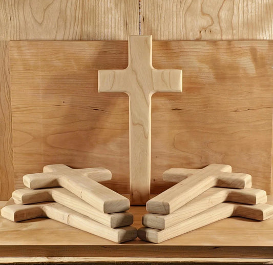 Standard Cherry Wood Cross, Sanded Finish